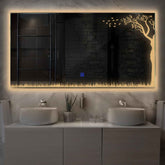 Specchio LED Rettangolare | Pulsante touch | Luce bianca calda - Reyze Serie Good Vibes Modello 8